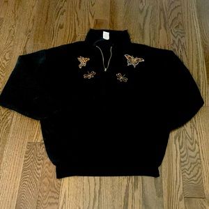 Sweatshirt with beaded butterfly detail on front and back - Size XL